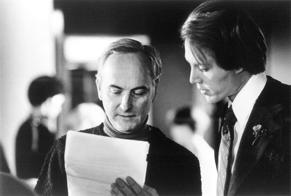 Director James Ivory with Christopher Walken on the set of <em>Roseland</em>, 1977 (photograph by Merchant Ivory/Alamy)